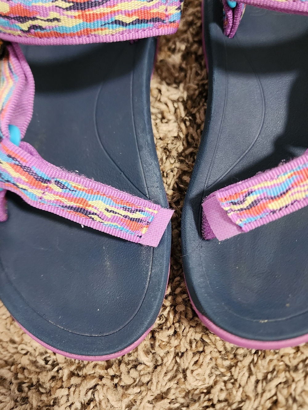 Girl Teva Hurricane Sandals Blue Purple Size 13 Walking Shoe - Picture 7 of 9